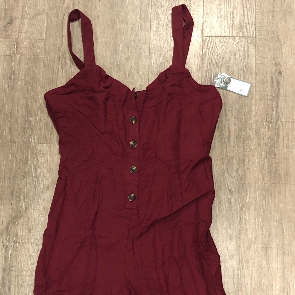Wild Fable Target Maroon Jumpsuit Romper Wide Leg